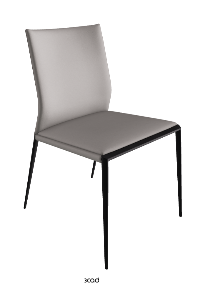 Eva Dining Chair_Black Embossed_Soft Leather_Dakota