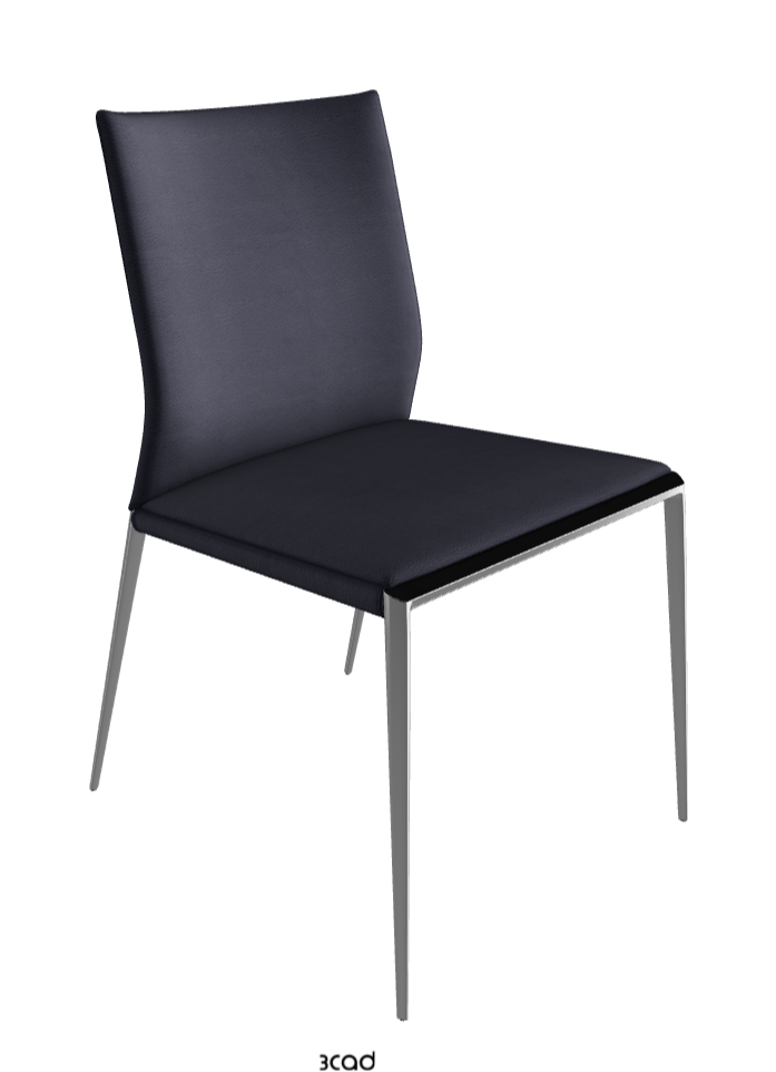Eva Dining Chair_Chrome_Soft Leather:_Navy
