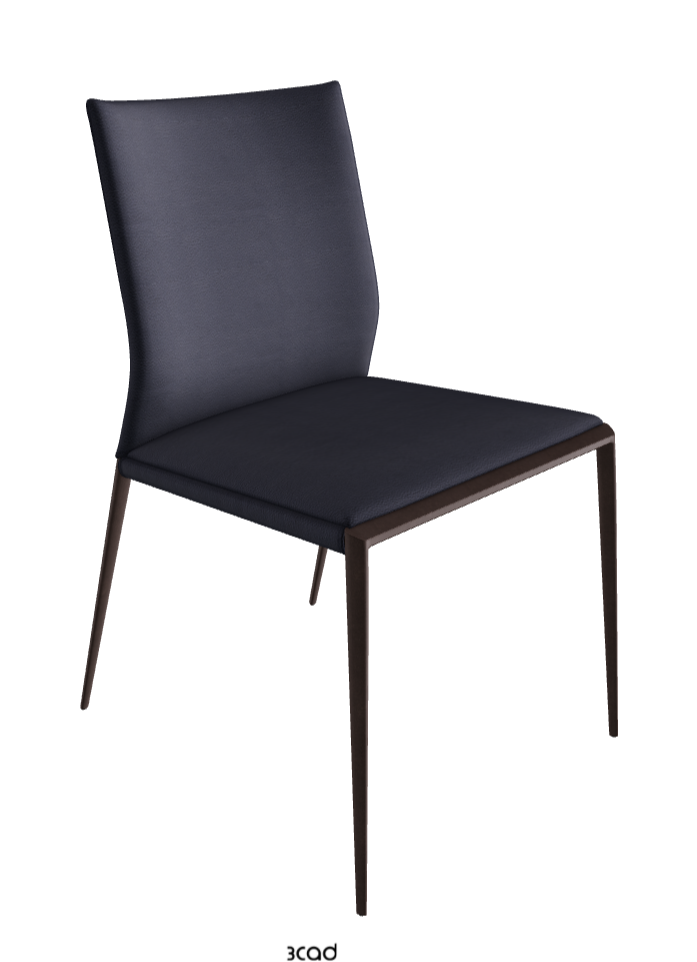 Eva Dining Chair_Bronze Embossed_Soft Leather_Navy