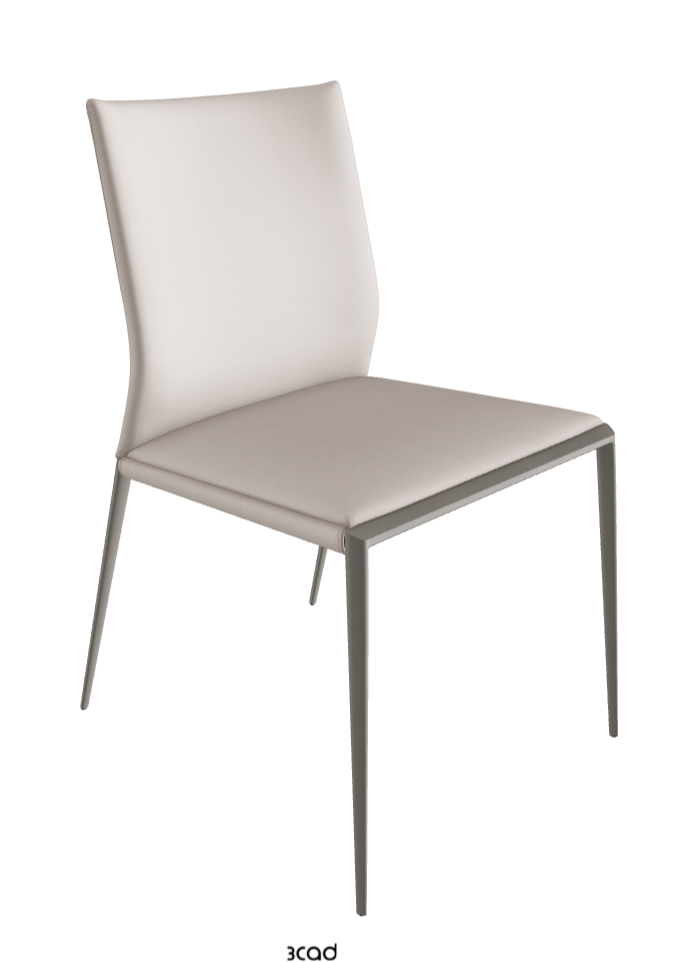 Eva Dining Chair_Titanium Embossed_Soft Leather_Oyster
