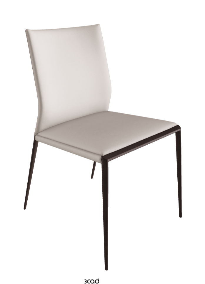 Eva Dining Chair_Bronze Embossed_Soft Leather_Oyster