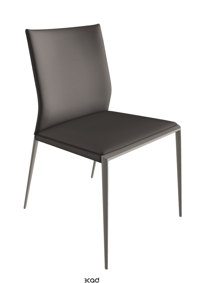 Eva Dining Chair_Titanium Embossed_Soft Leather_Smoke