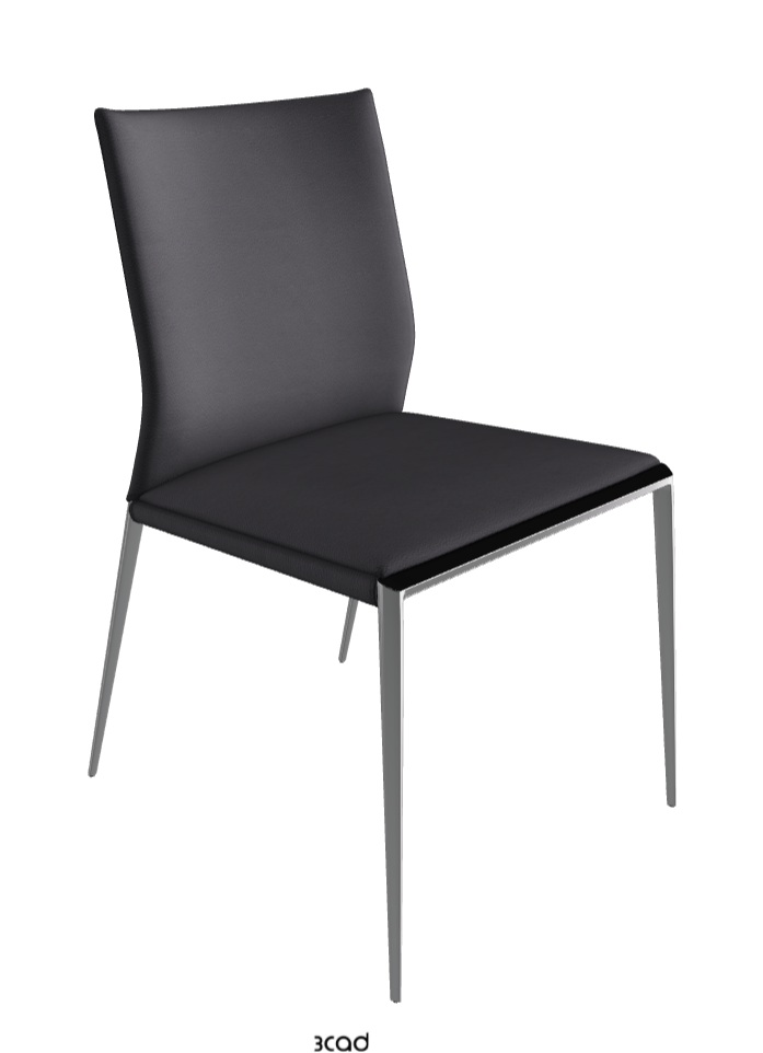 Eva Dining Chair_Chrome_Soft Leather:_Atlantico