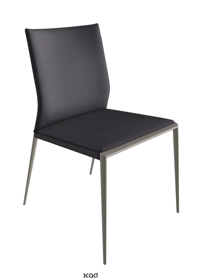 Eva Dining Chair_Titanium Embossed_Soft Leather_Atlantico