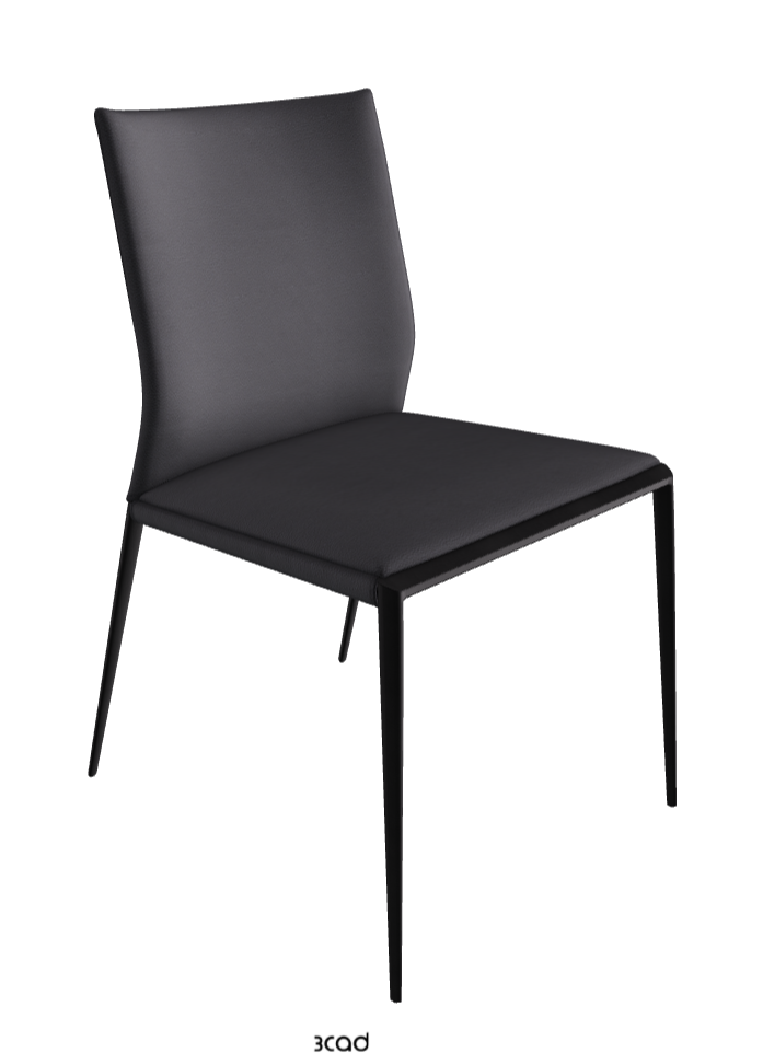 Eva Dining Chair_Black Embossed_Soft Leather_Atlantico