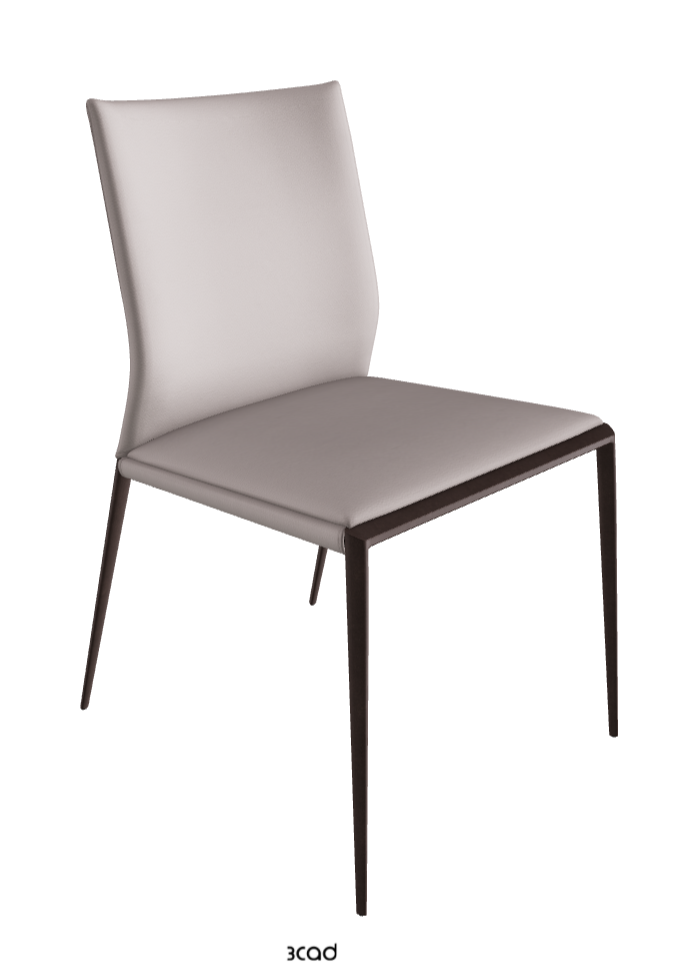 Eva Dining Chair_Bronze Embossed_Soft Leather_Ice