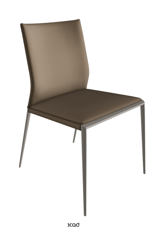 Eva Dining Chair_Titanium Embossed_Soft Leather_Bruno