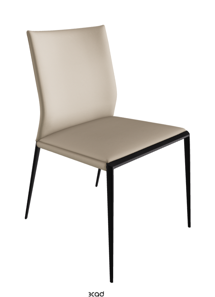 Eva Dining Chair_Black Embossed_Soft Leather_Cashmere