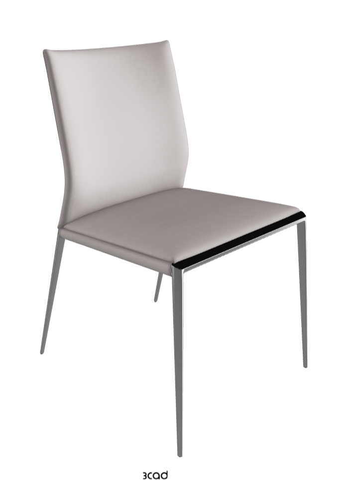 Eva Dining Chair_Chrome_Soft Leather:_Canova