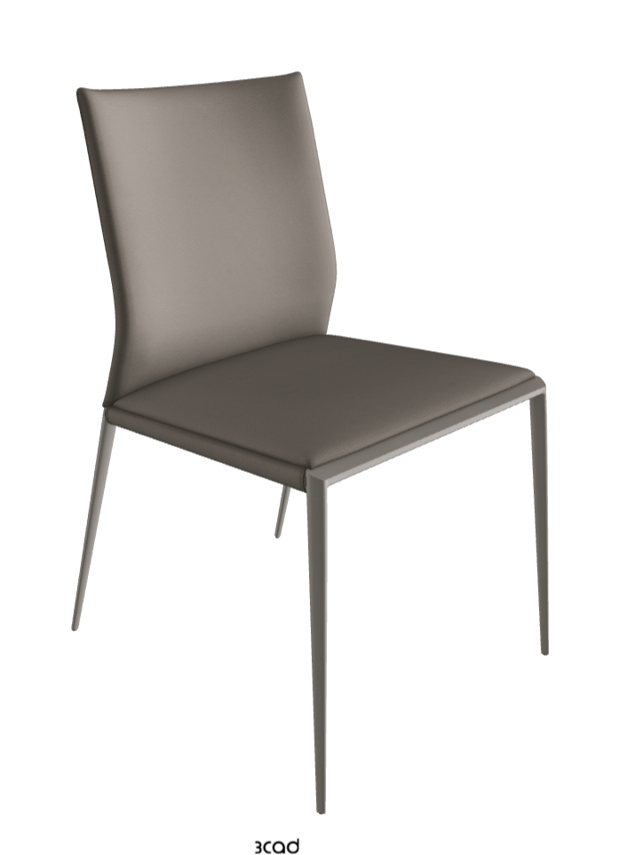 Eva Dining Chair_Titanium Embossed_Soft Leather_Argilla