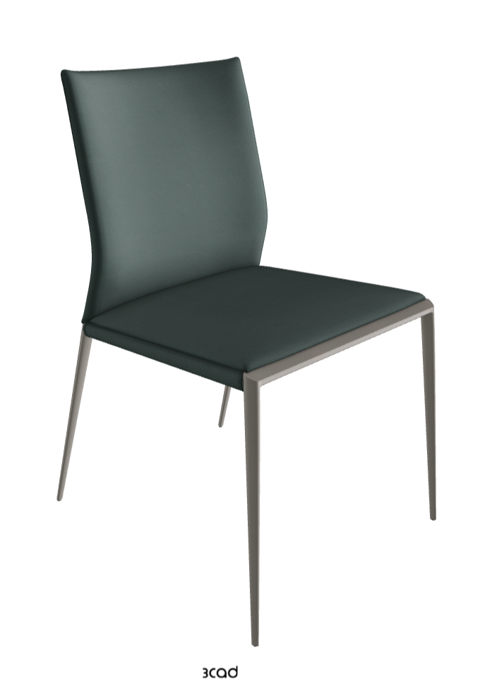 Eva Dining Chair_Titanium Embossed_Soft Leather_Sherwood