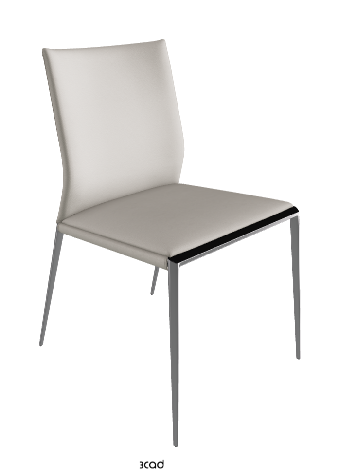 Eva Dining Chair_Chrome_Soft Leather:_Artico