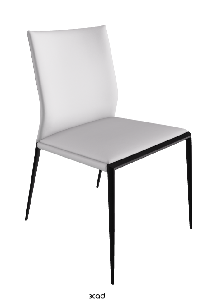 Eva Dining Chair_Black Embossed_Synthetic Leather_Bianco