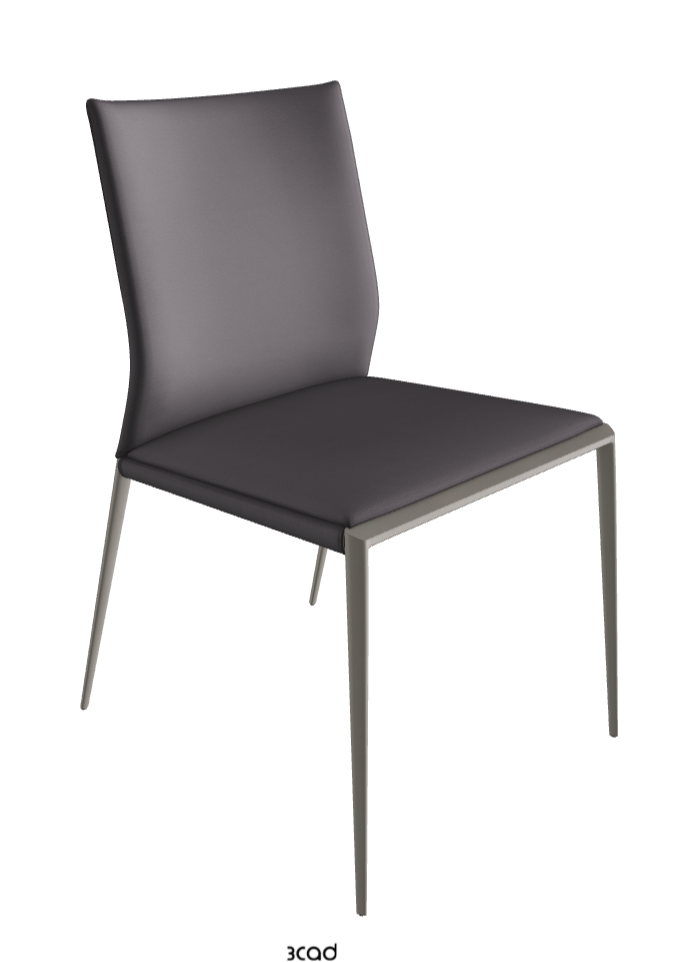 Eva Dining Chair_Titanium Embossed_Synthetic Leather_London