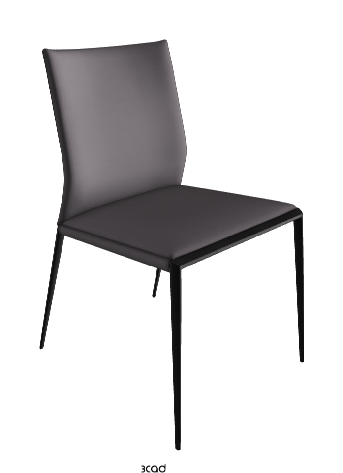 Eva Dining Chair_Black Embossed_Synthetic Leather_London