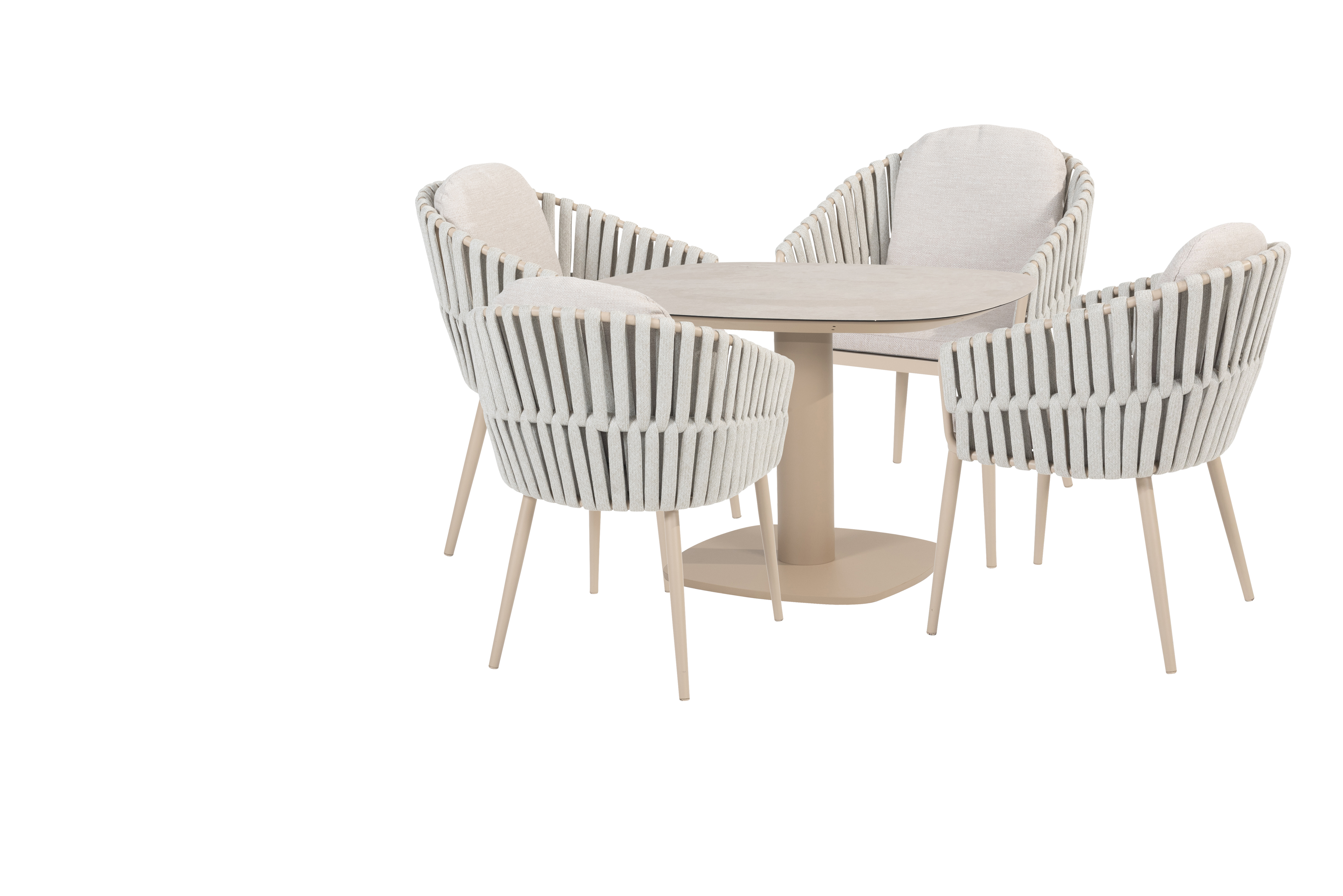 4 Seasons Outdoor Eva 4 Seat with Manolo 75cm Ceramic Dining Table