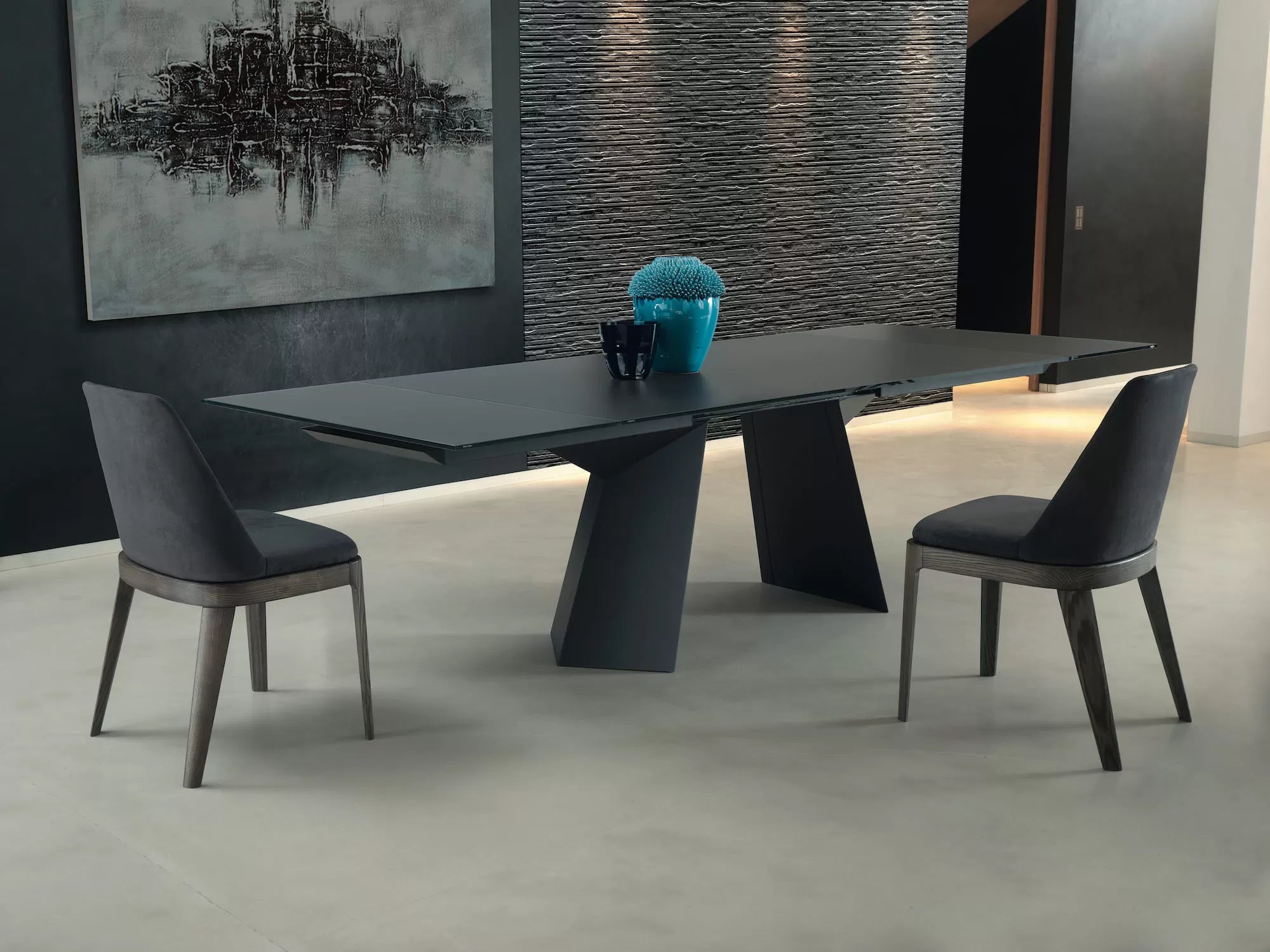 Fiandre Table with extensions and lacquered Metal frame