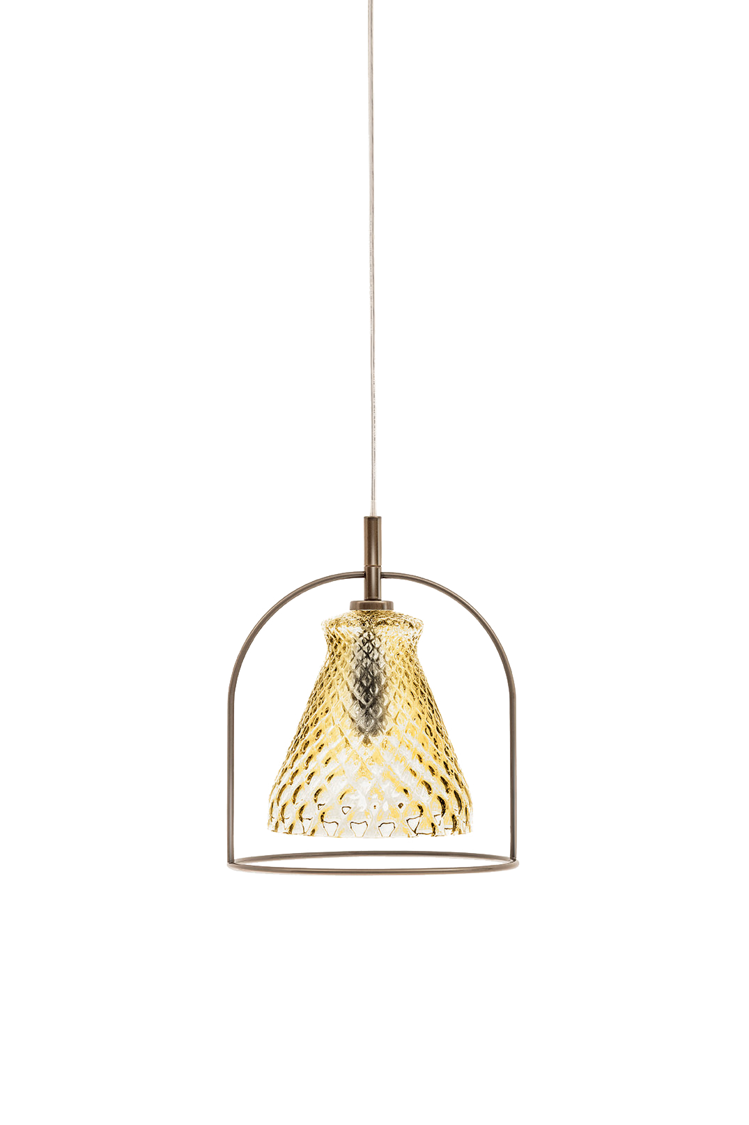 Funky Ceiling light with chromed celiling pink and transparent cable