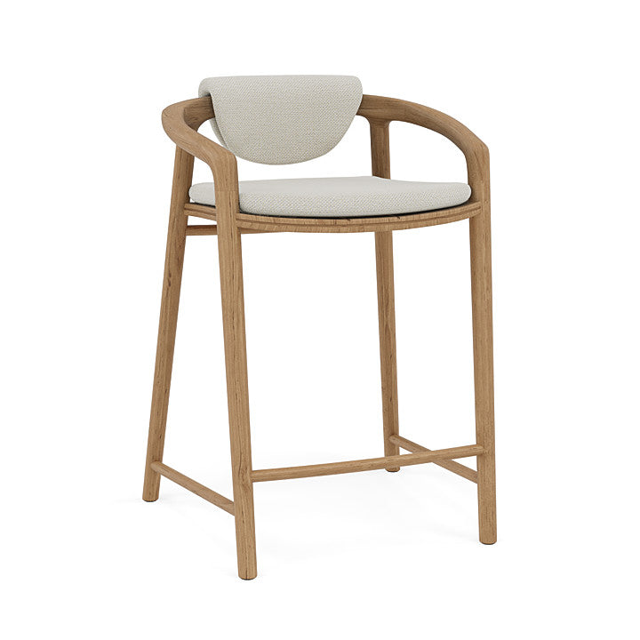 Manutti Solid Counter Height Stool With Back