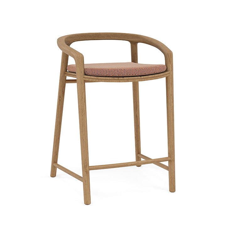 Manutti Solid Counter Height Stool With Back