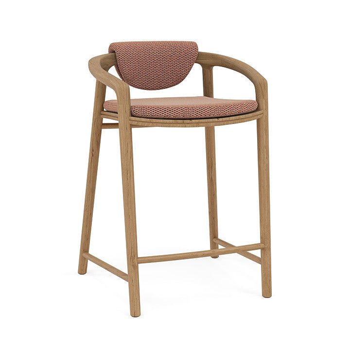 Manutti Solid Counter Height Stool With Back