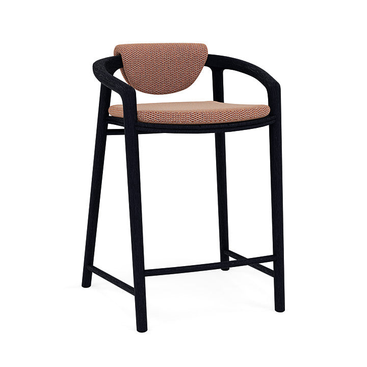 Manutti Solid Counter Height Stool With Back