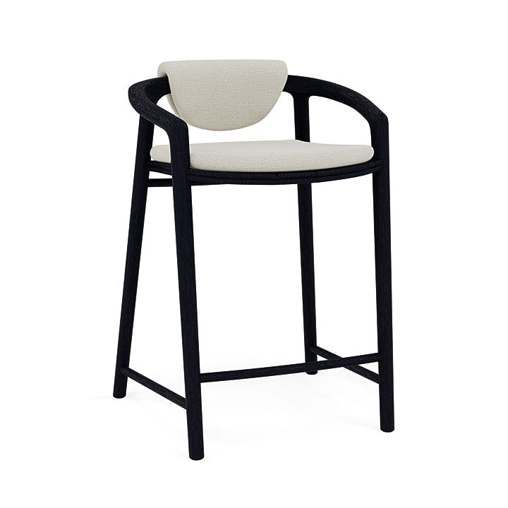 Manutti Solid Counter Height Stool With Back