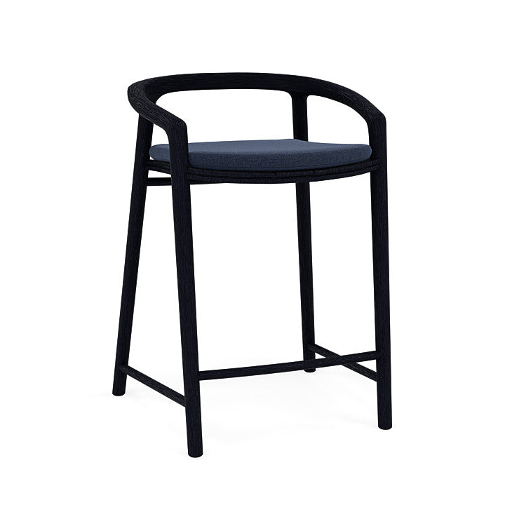 Manutti Solid Counter Height Stool With Back