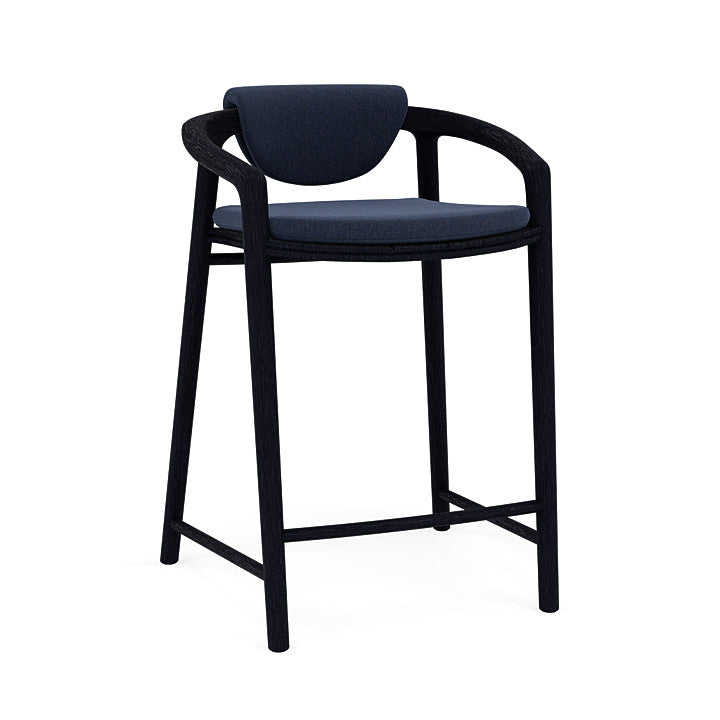Manutti Solid Counter Height Stool With Back