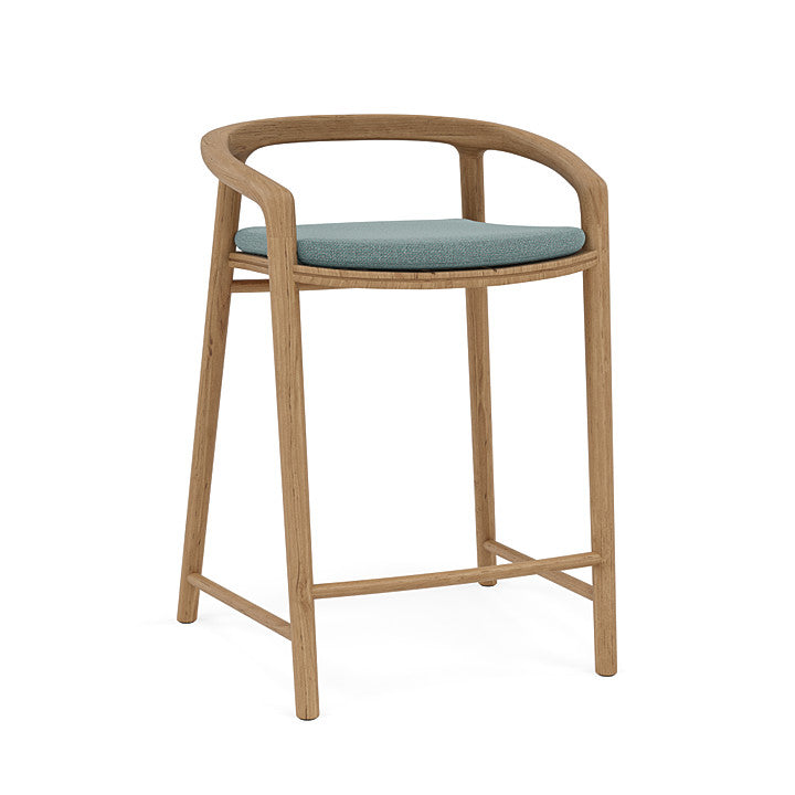 Manutti Solid Counter Height Stool With Back