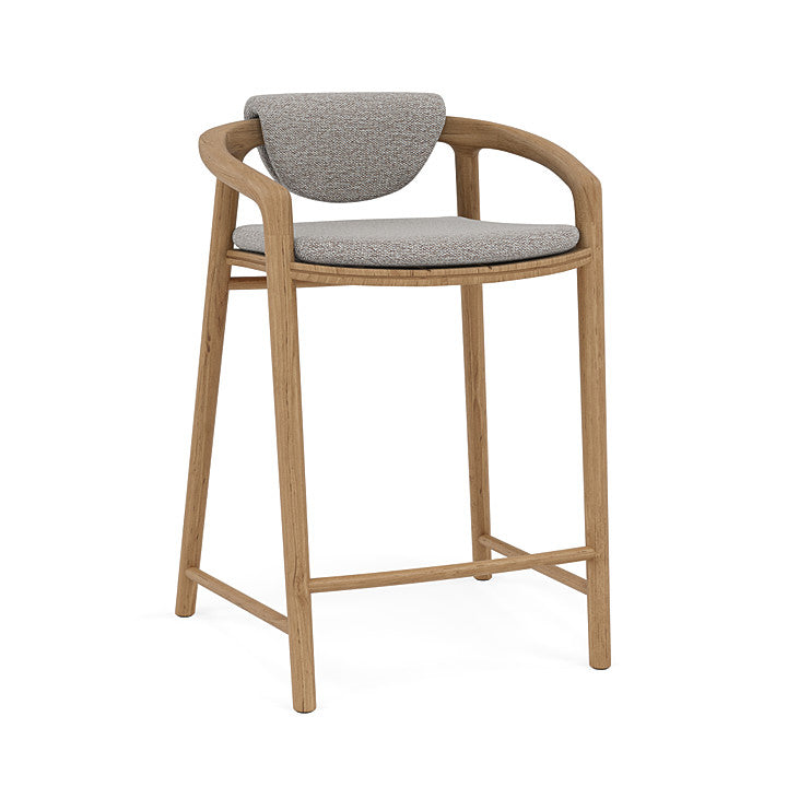 Manutti Solid Counter Height Stool With Back