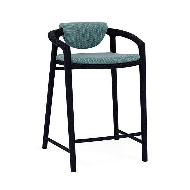 Manutti Solid Counter Height Stool With Back