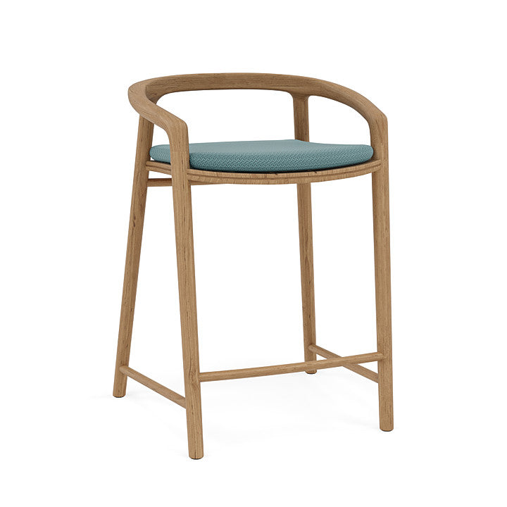 Manutti Solid Counter Height Stool With Back