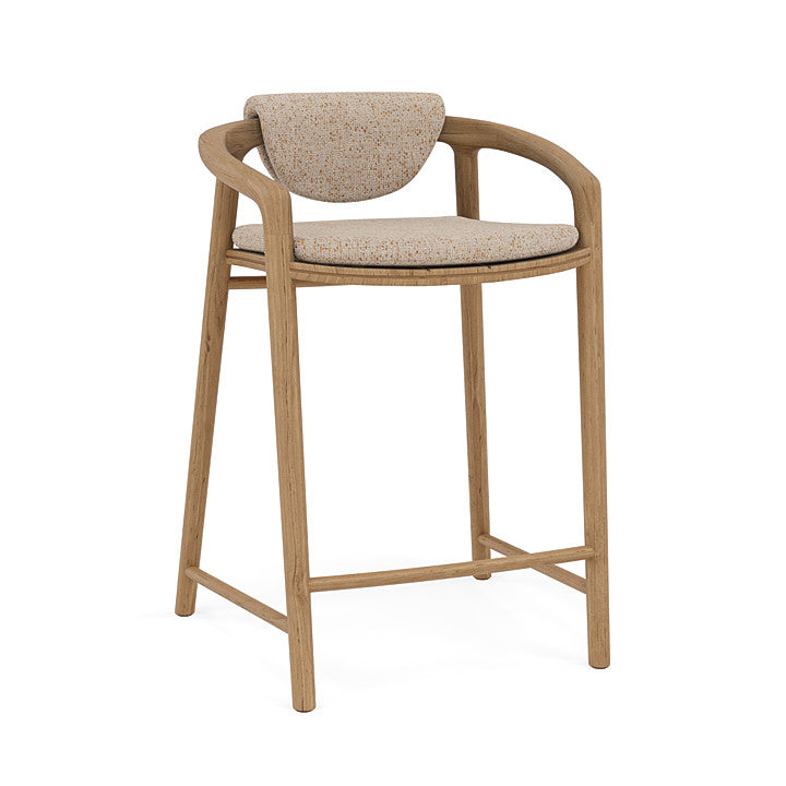 Manutti Solid Counter Height Stool With Back