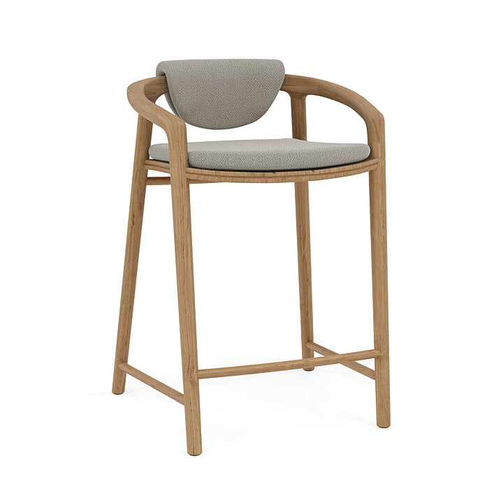 Manutti Solid Counter Height Stool With Back