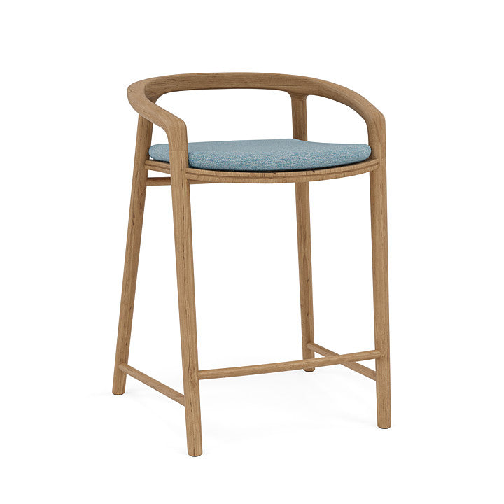 Manutti Solid Counter Height Stool With Back