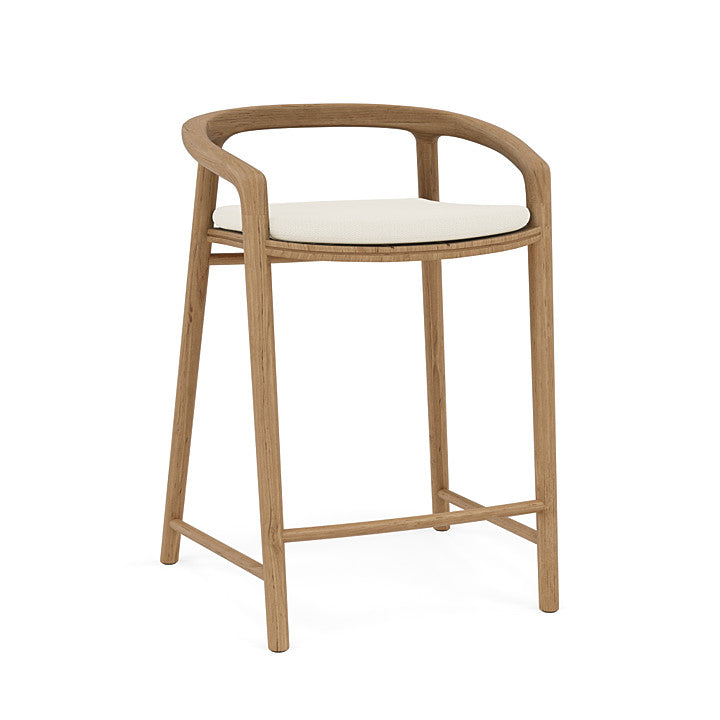 Manutti Solid Counter Height Stool With Back