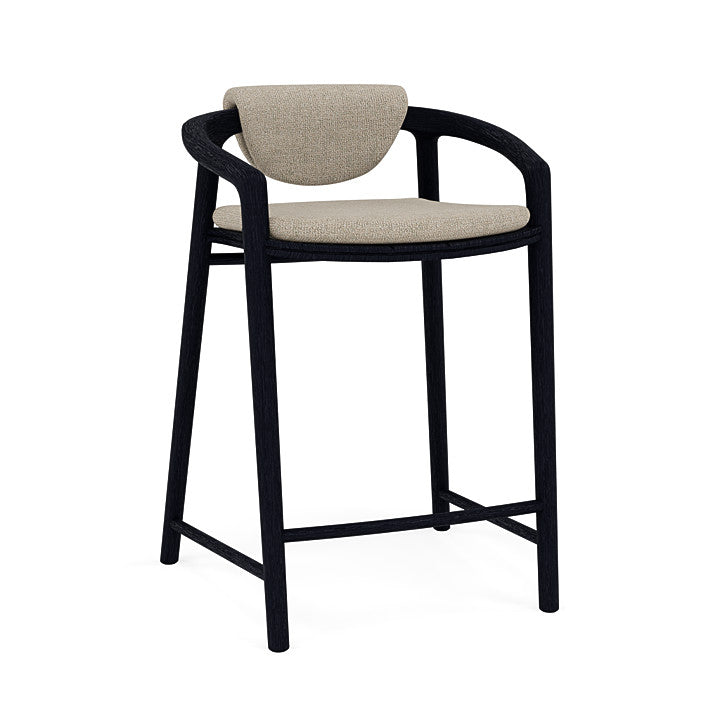Manutti Solid Counter Height Stool With Back