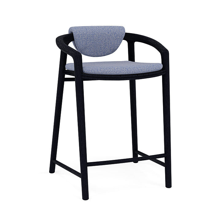 Manutti Solid Counter Height Stool With Back
