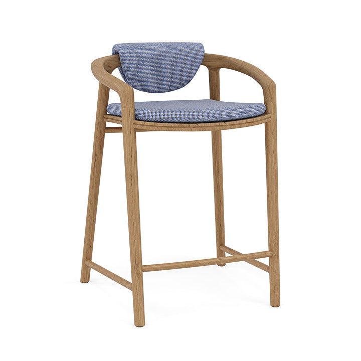 Manutti Solid Counter Height Stool With Back