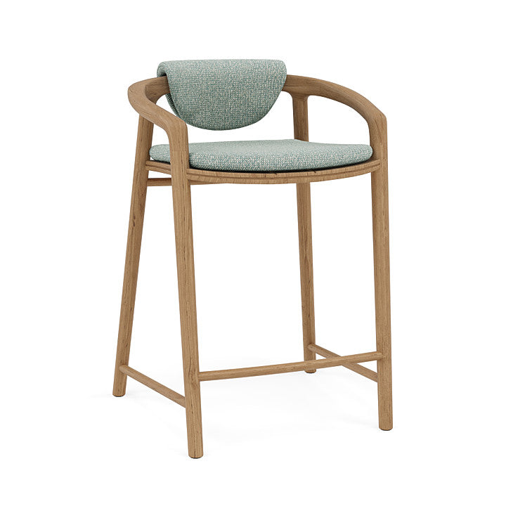 Manutti Solid Counter Height Stool With Back