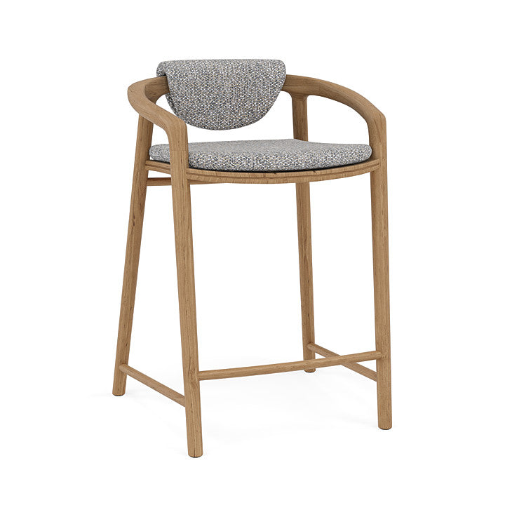 Manutti Solid Counter Height Stool With Back