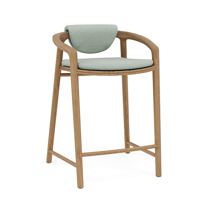 Manutti Solid Counter Height Stool With Back