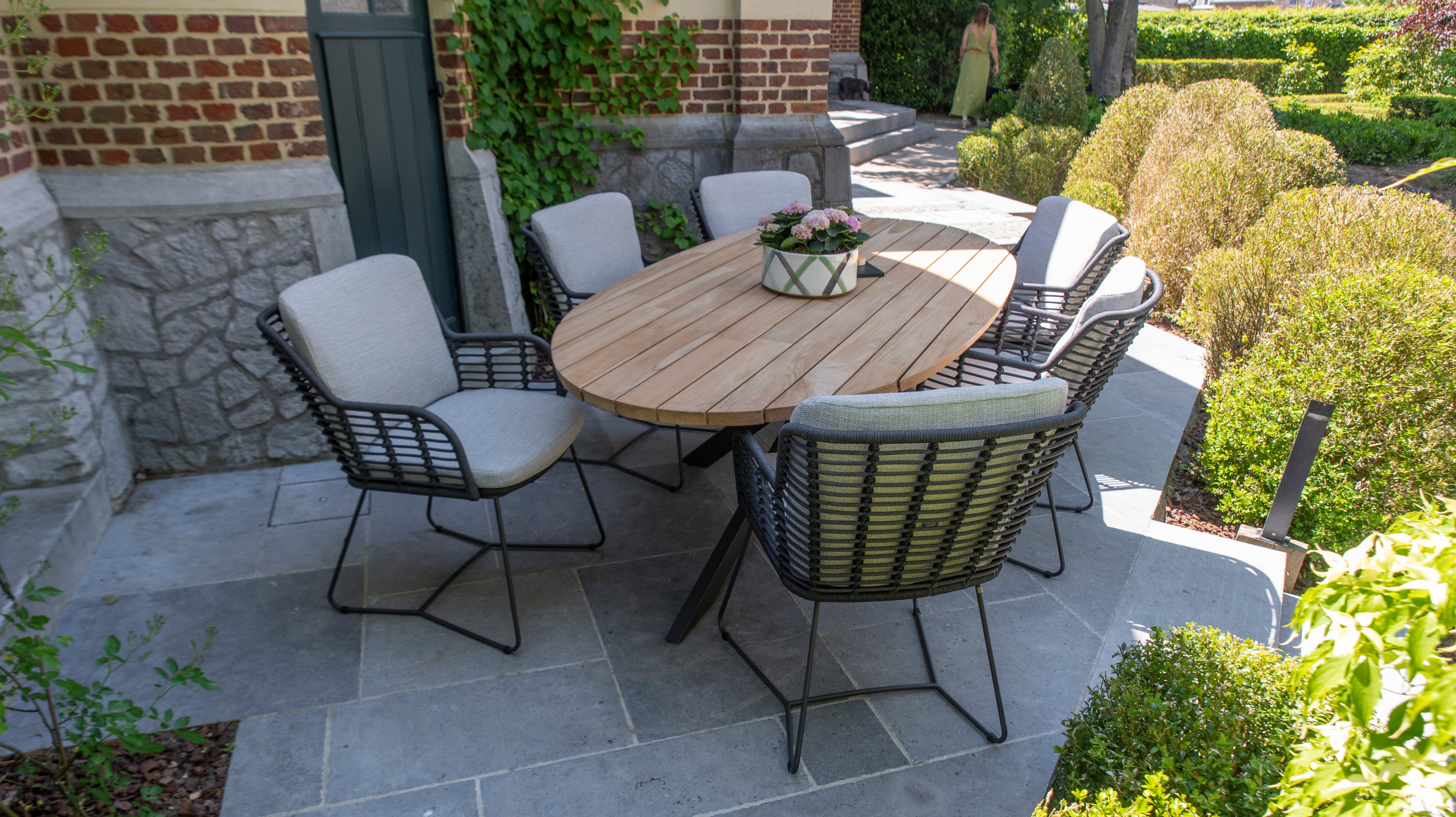 4 Seasons Outdoor Fabrice Dining With Prado 240cm Ellipse Table Set