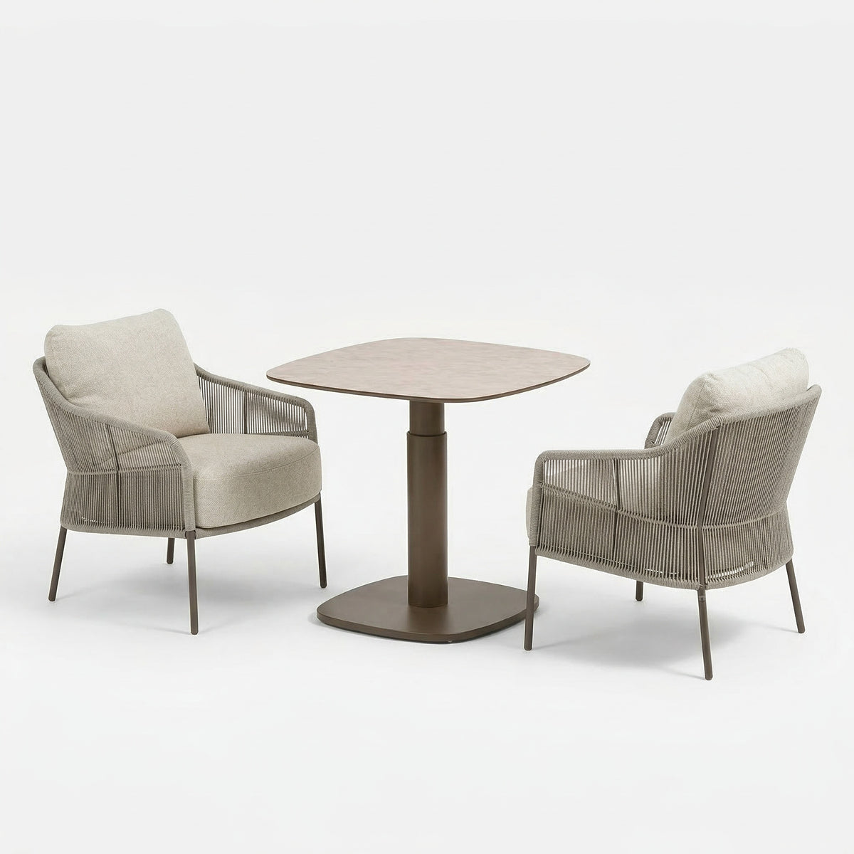 4 Seasons Outdoor Florence 2 Seat with Paros HAT75cm Drum Ceramic Dining Table