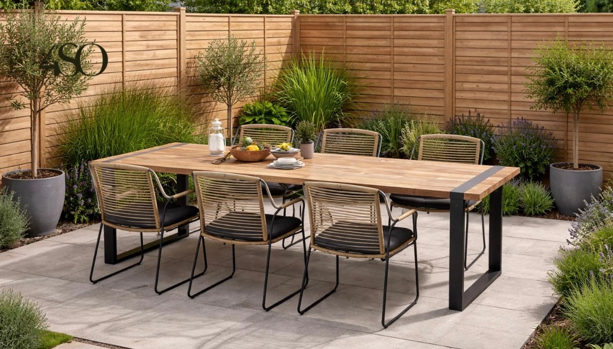 4 Seasons Outdoor Scandic 6 seat dining set with 240cm alto table
