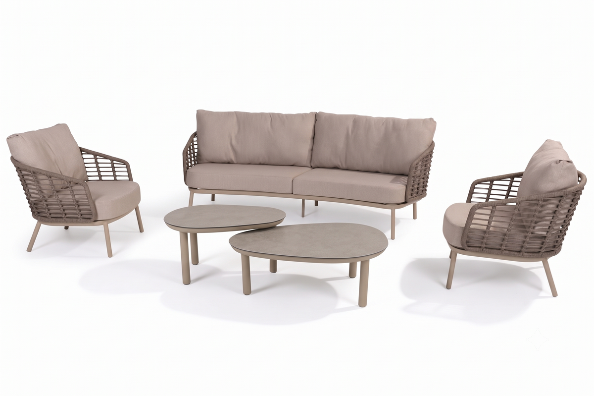 4 Seasons Outdoor Puglia 5 Seat Lounge with Coffee Tables