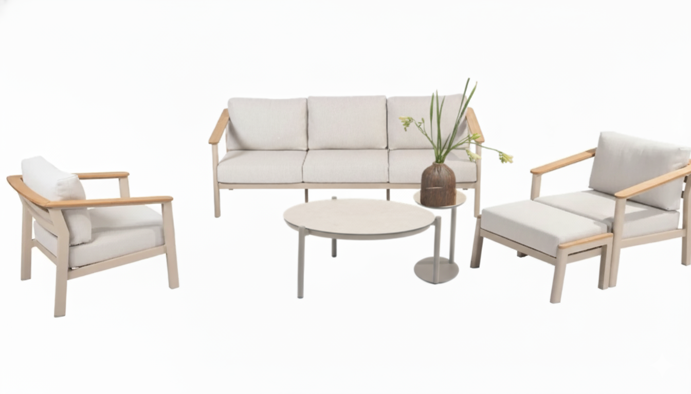 4 Seasons Outdoor Olivia Lounge with Yoga Coffee Table & Footstool