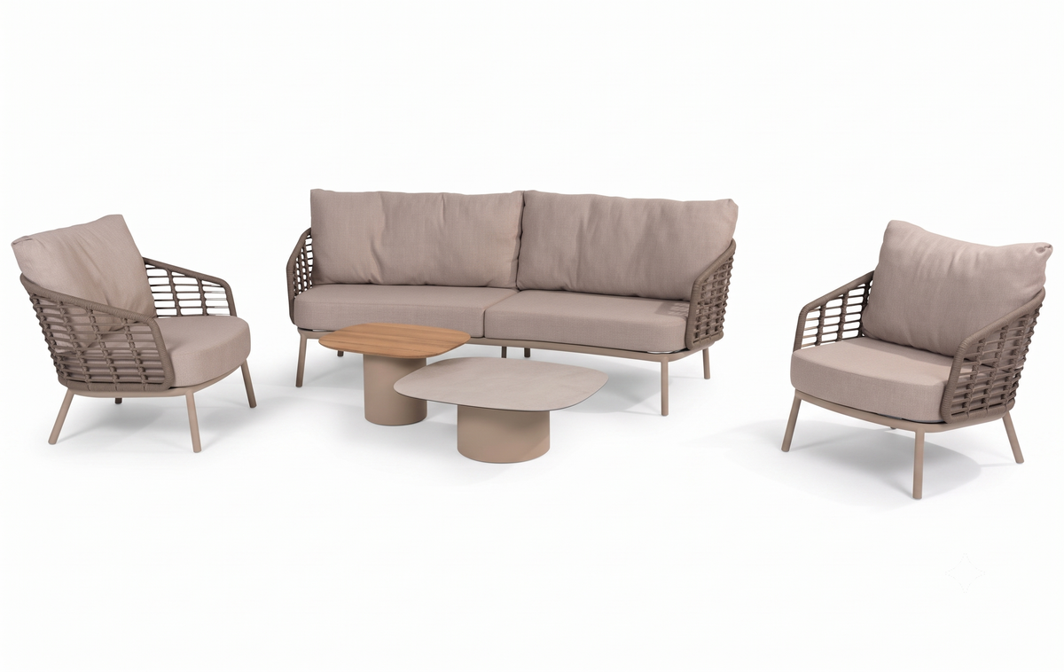 4 Seasons Outdoor Puglia 5 Seat Lounge with Coffee Tables