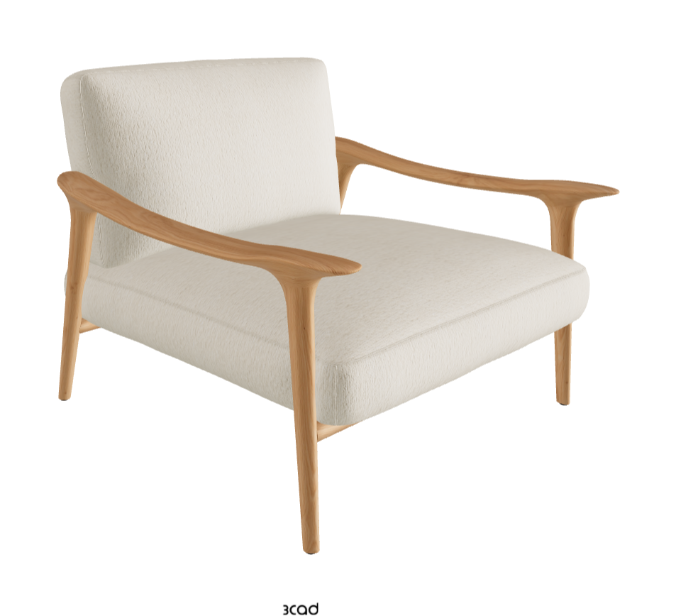 Giselle Lounge Armchair_Natural Ashwood_Fabric_B240